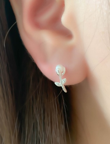(실버925) rose 꽃 귀걸이