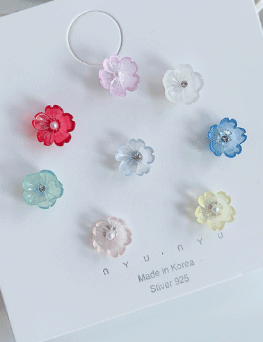 (실버925) 8color 파스텔 컬러 플라워 꽃 귀걸이